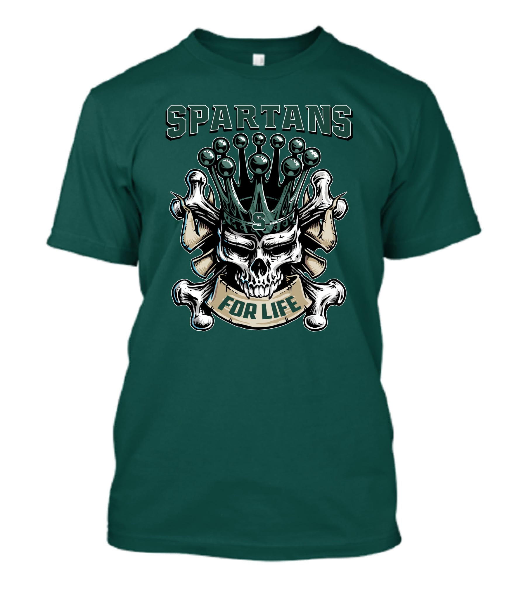 Spartans Skull King Michigan State For Life T-Shirt