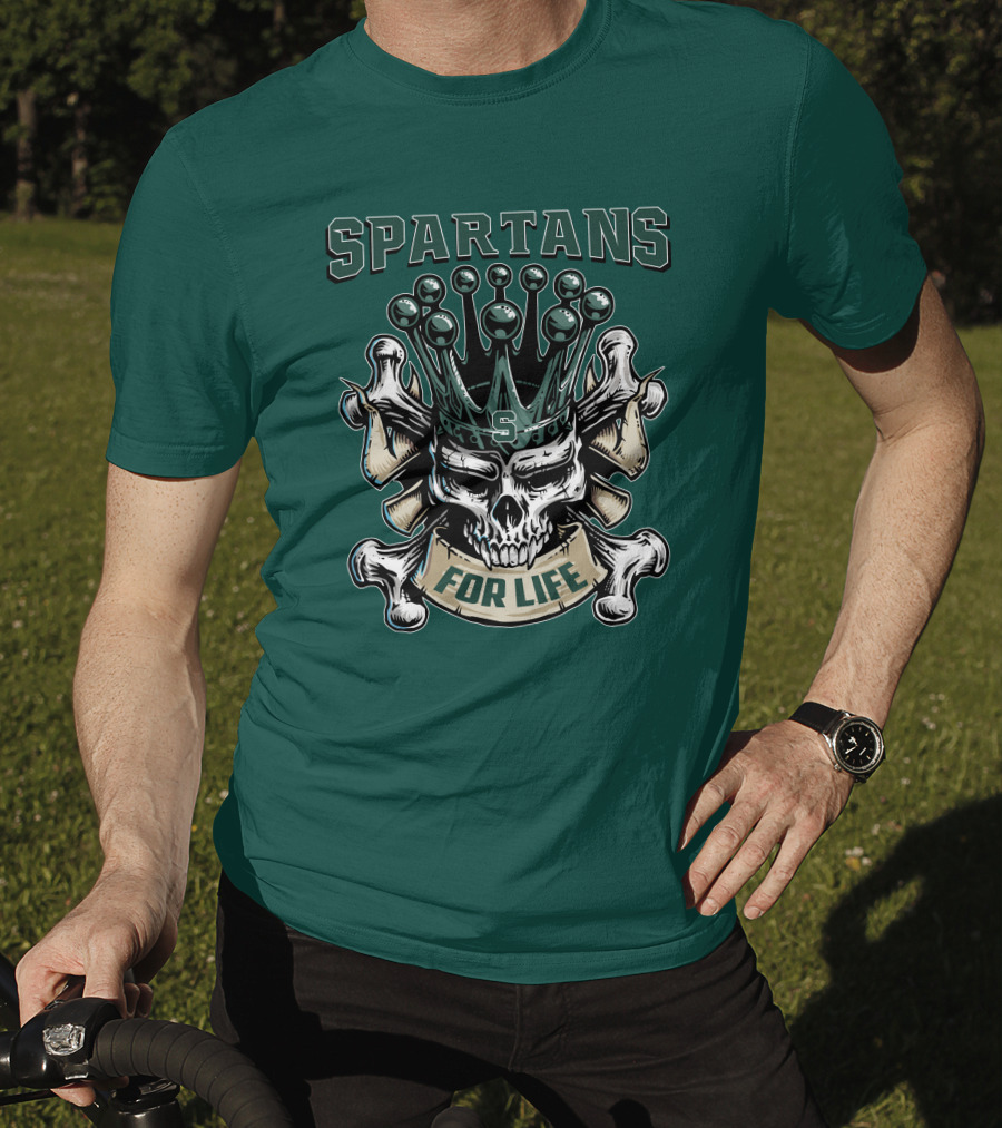 Spartans Skull King Michigan State For Life T-Shirt