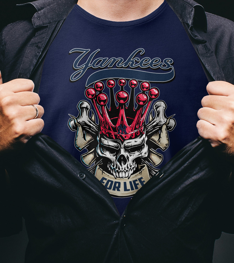 Yankees Skull King Crown For Life T-Shirt
