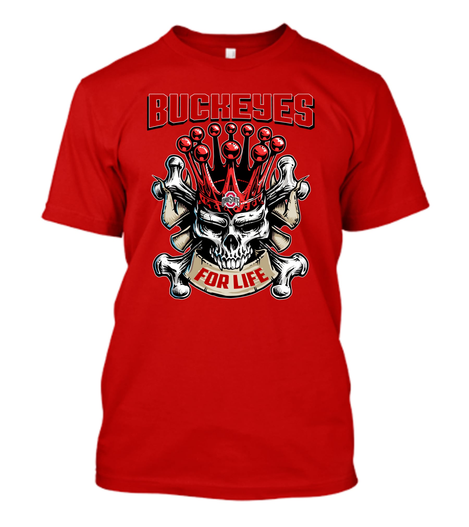 Buckeyes Skull King Ohio State For Life T-Shirt
