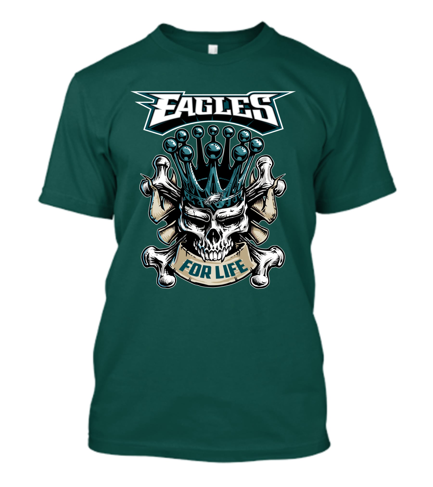 Eagles Skull King For Life Philadelphia Fan Dominion T-Shirt