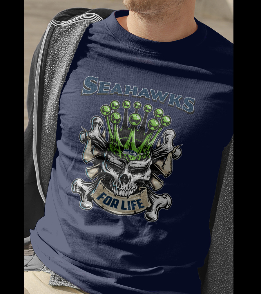 Skull King Seahawks For Life T-Shirt
