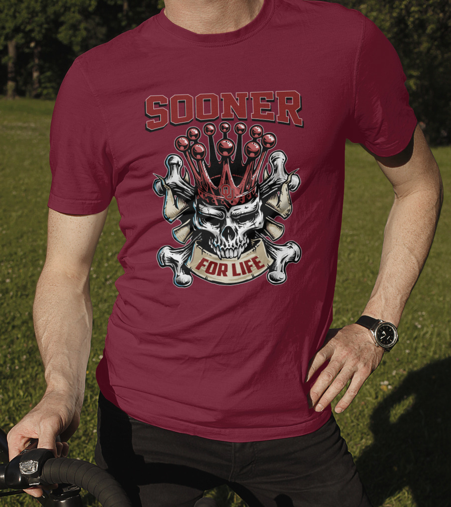 Sooner Skull King Ou Crown For Life T-Shirt