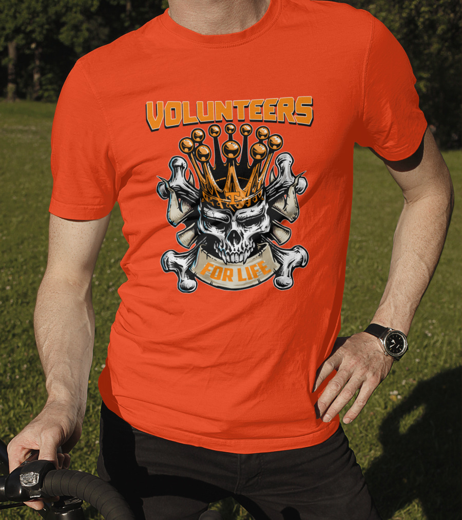 Volunteers Skull King Crown Tennessee For Life T-Shirt