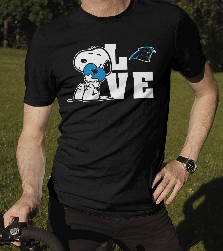 Snoopy Love Carolina Panthers Heart T-Shirt