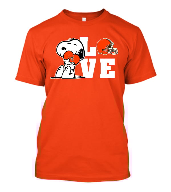 Snoopy Love Cleveland Browns Football Helmet T-Shirt