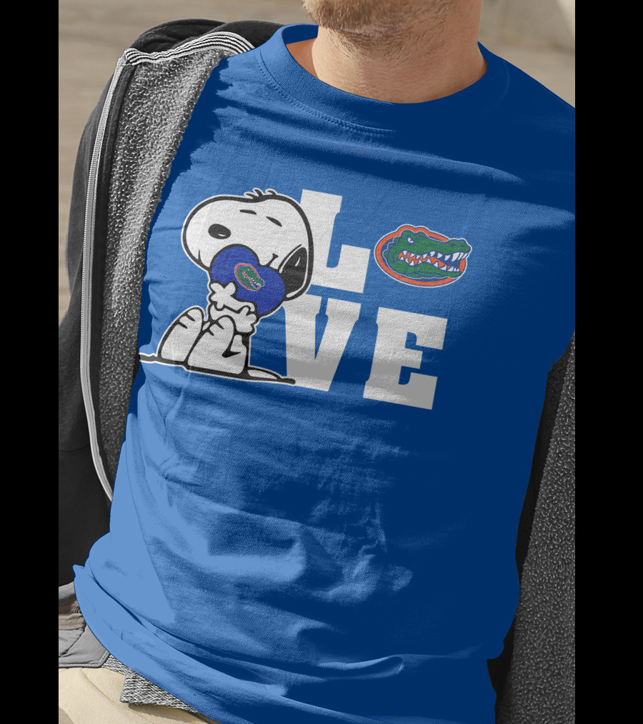 Snoopy Love Florida Gators Peanuts Team Fan Merchandise T-Shirt