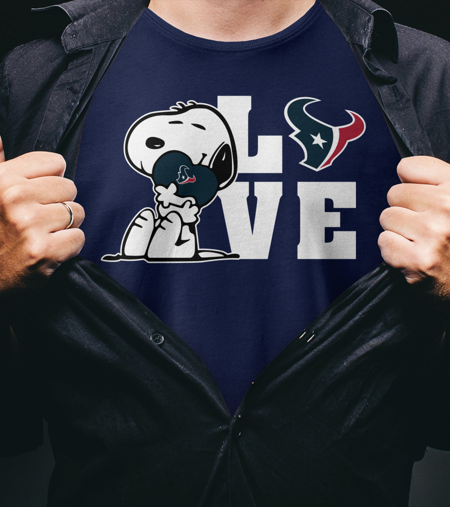 Snoopy Hugging Love Houston Texans T-Shirt