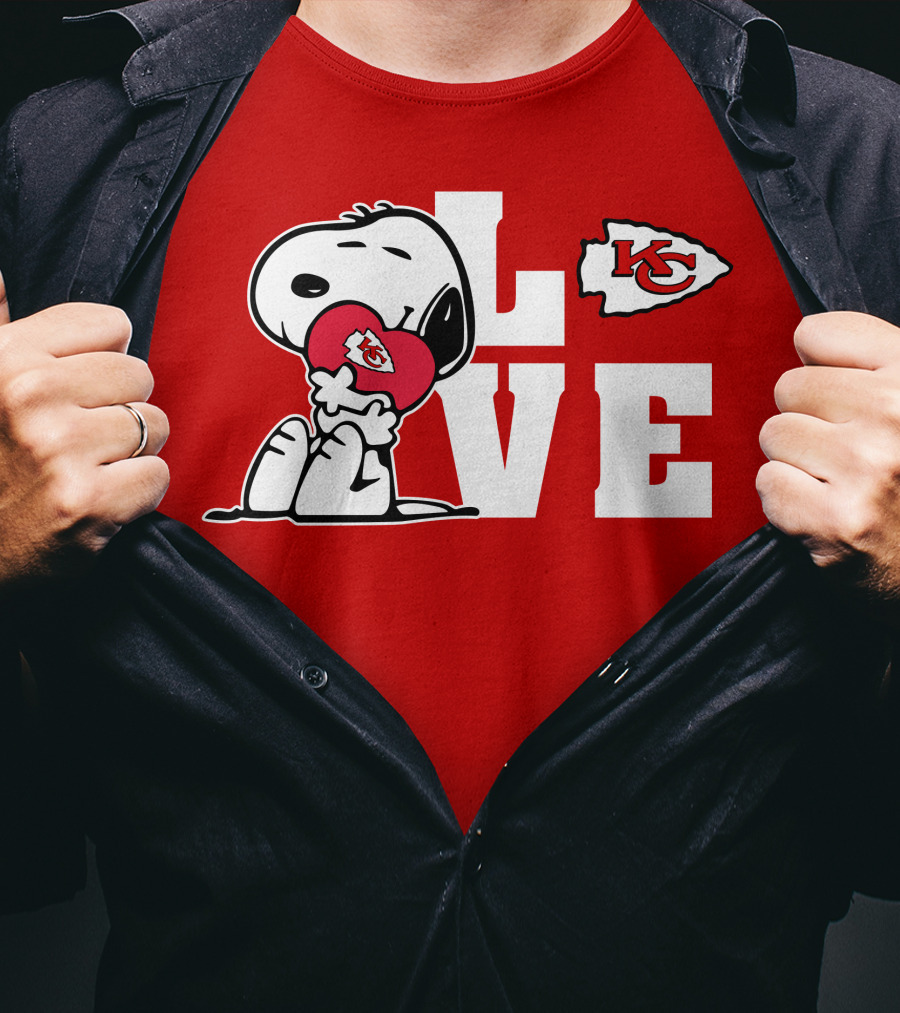 Snoopy Love Kc Kansas City Chiefs T-Shirt
