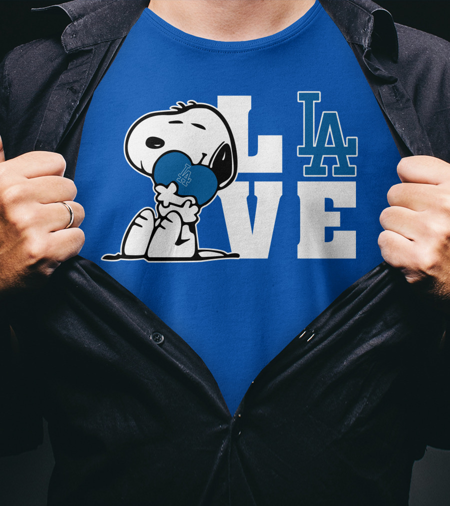 Snoopy Love La Dodgers Peanuts Mlb Collaboration T-Shirt