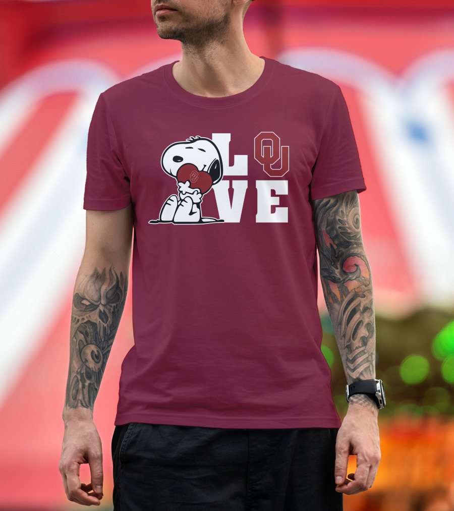 Snoopy Love Ou Oklahoma Sooners T-Shirt