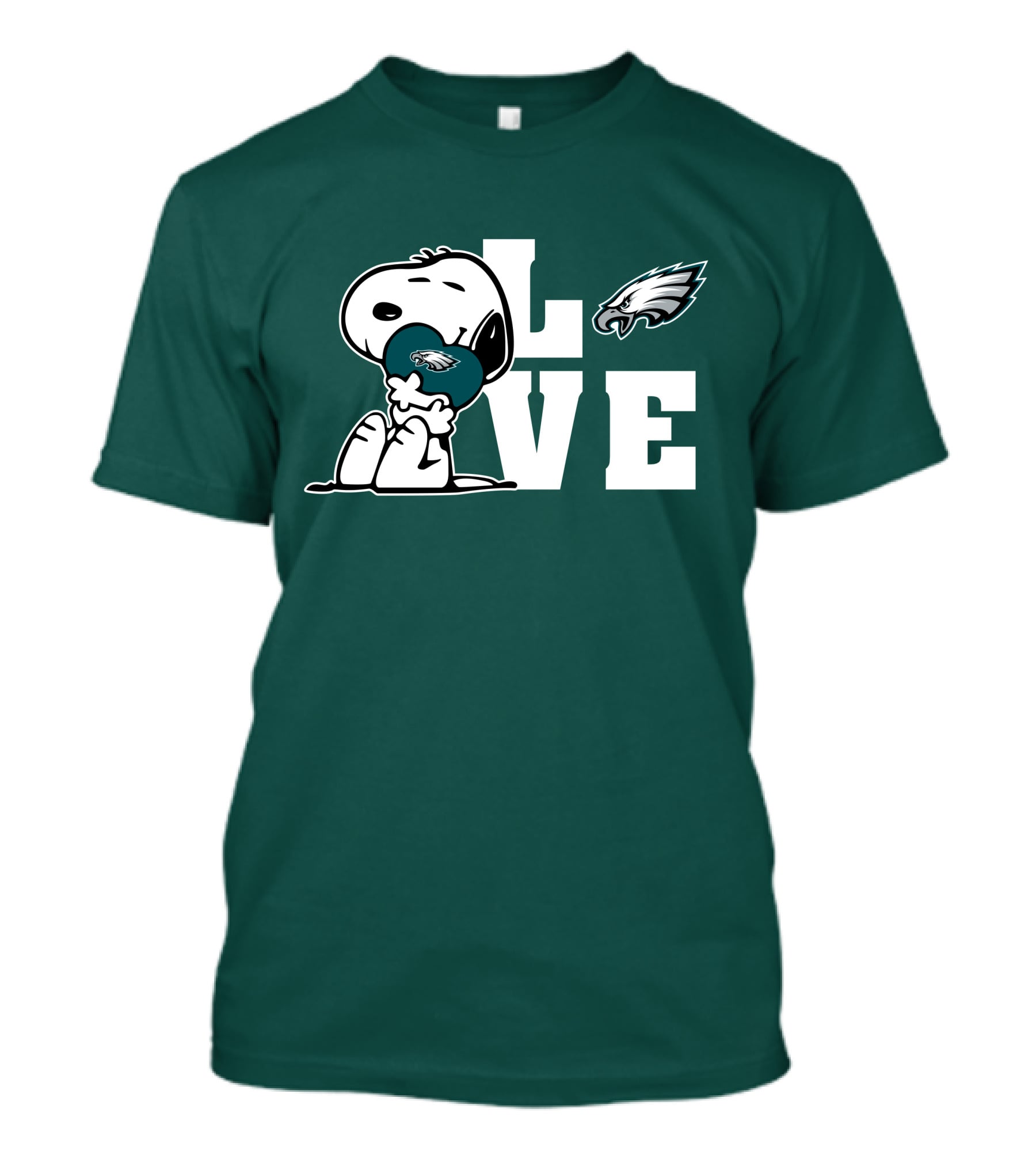 Snoopy Love Philadelphia Eagles Emblem Lve T-Shirt