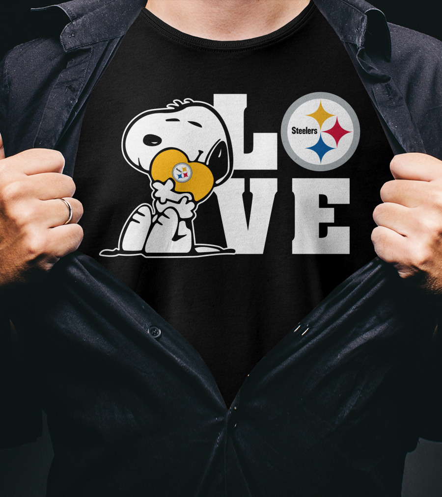 Snoopy Love Pittsburgh Steelers Football Fans T-Shirt