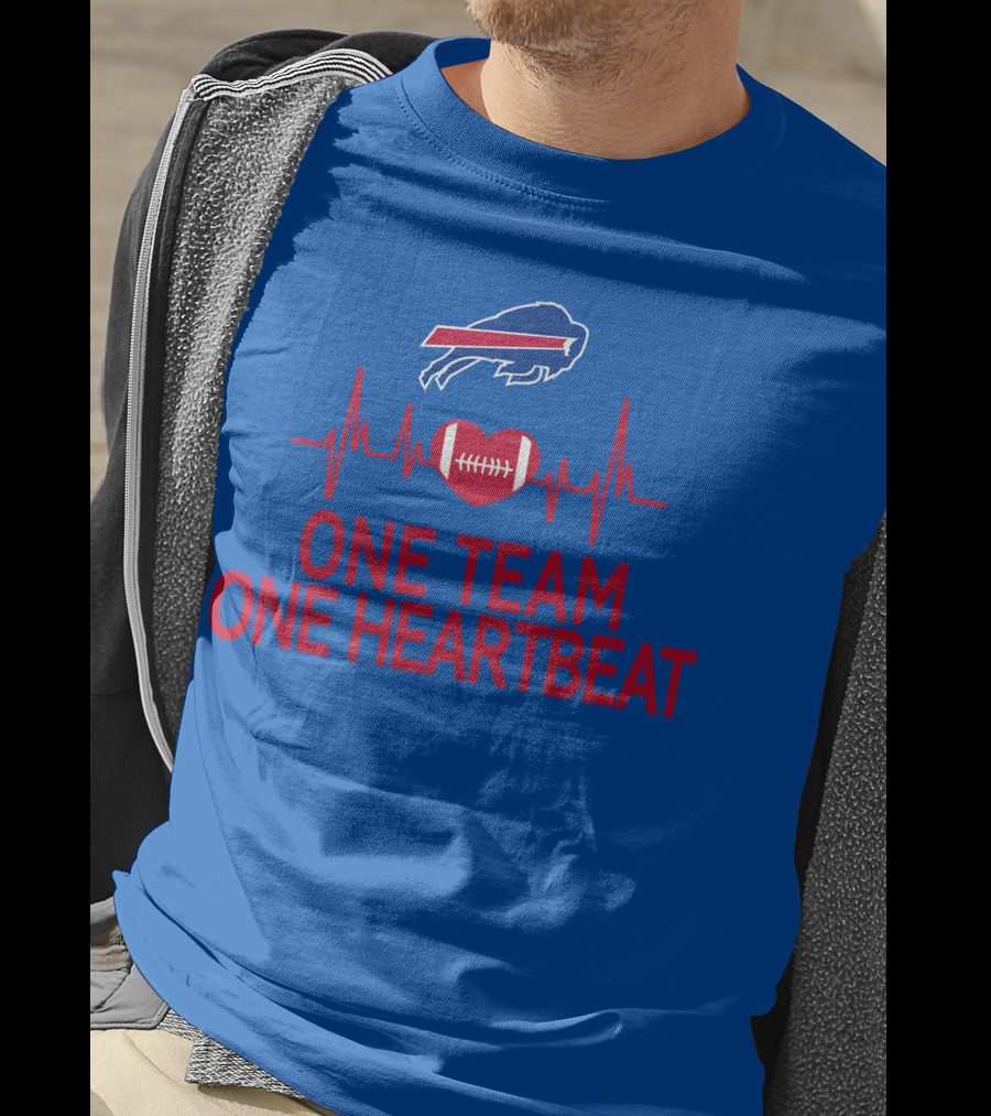 Buffalo Bills One Team One Heartbeat Football Heartbeat T-Shirt