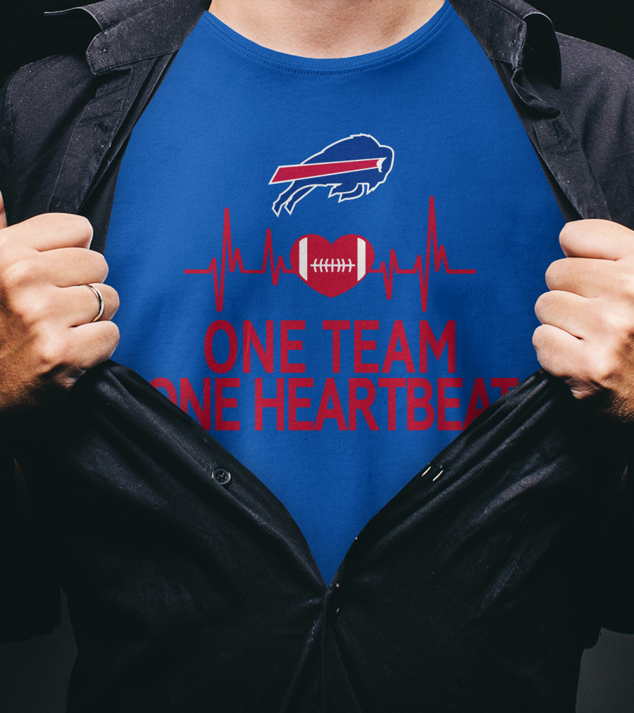 Buffalo Bills One Team One Heartbeat Football Heartbeat T-Shirt