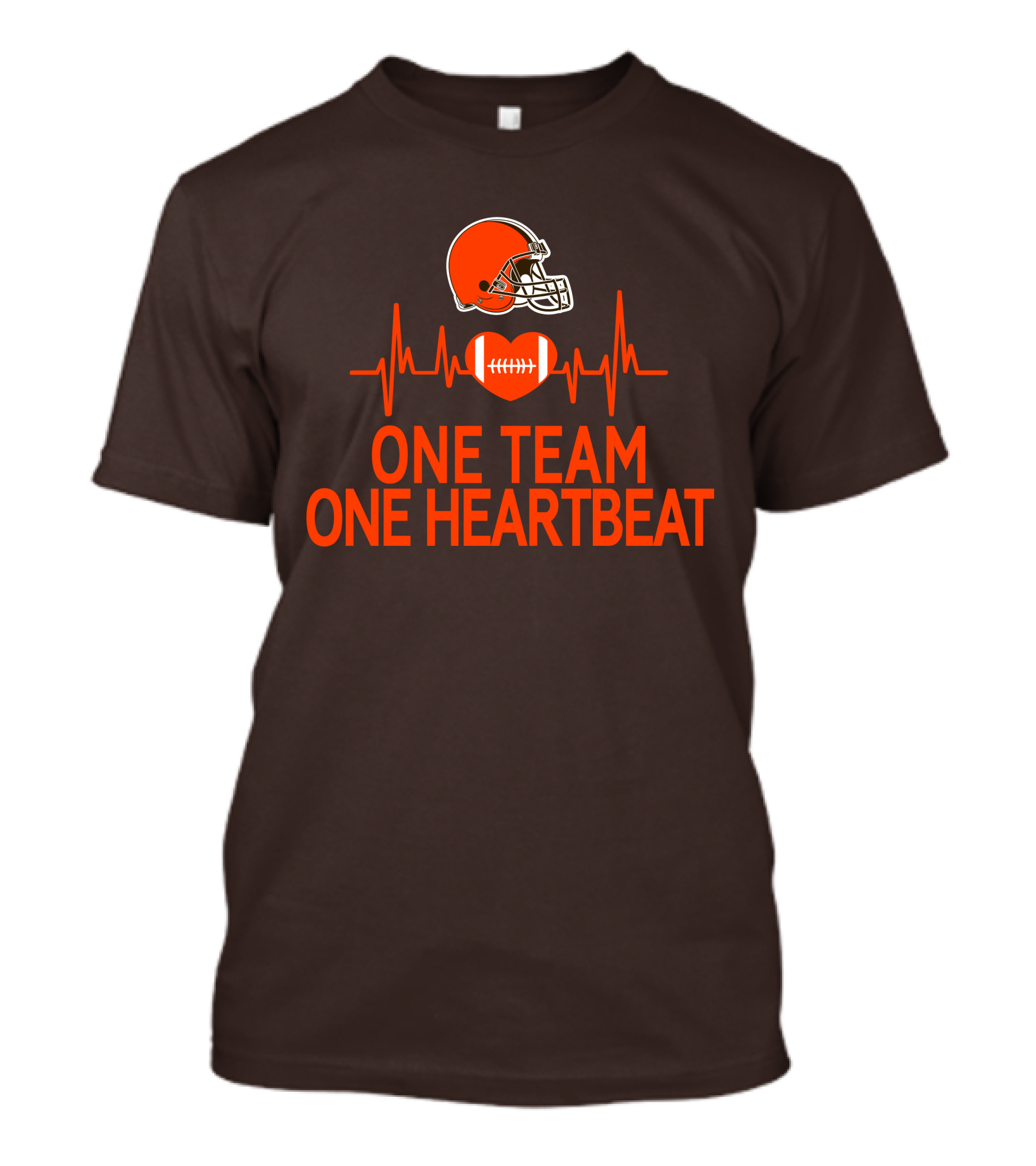 Cleveland Browns Football Helmet One Team One Heartbeat T-Shirt