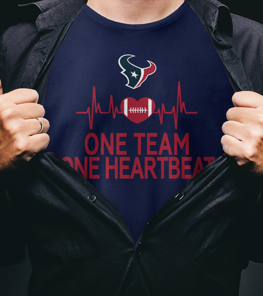 Houston Texans One Team One Heartbeat Football Heartbeat T-Shirt