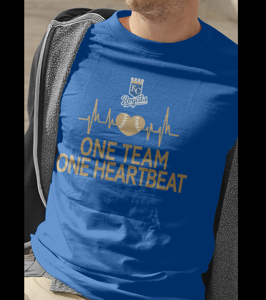 Kansas City Royals Baseball Heartbeat One Team One Heartbeat T-Shirt