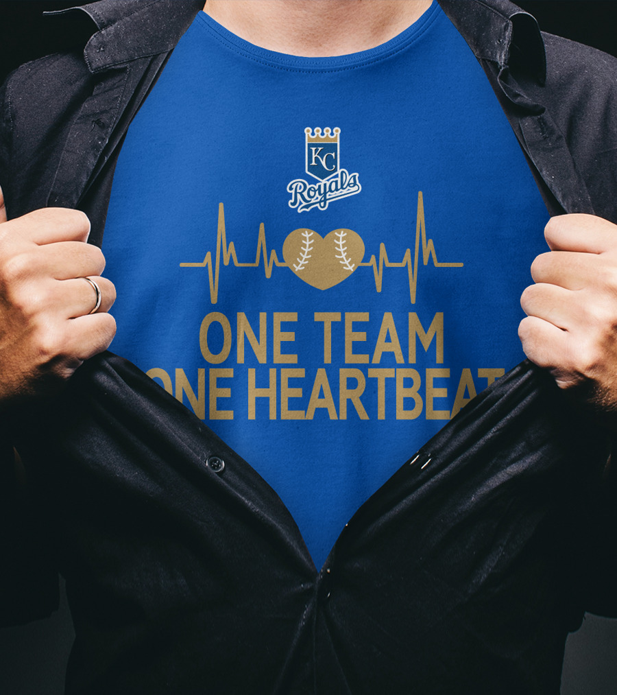 Kansas City Royals Baseball Heartbeat One Team One Heartbeat T-Shirt