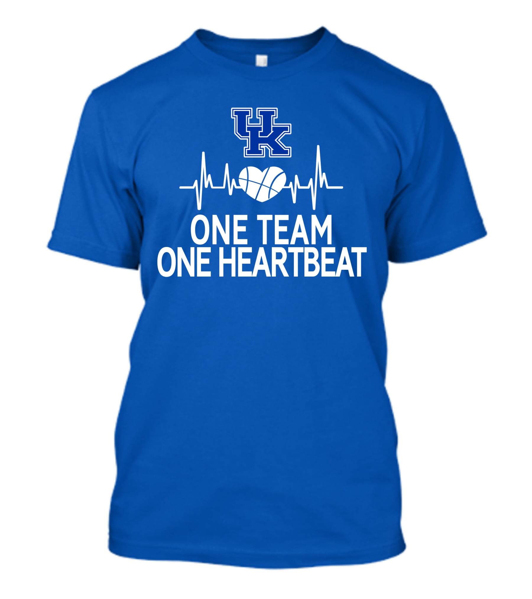 Kentucky Wildcats UK Logo One Team One Heartbeat Basketball Heartbeat T-Shirt