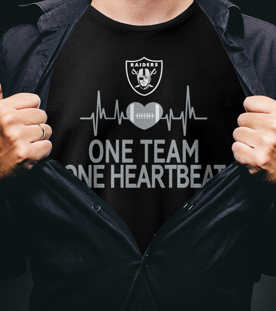 Las Vegas Raiders One Team One Heartbeat Football T-Shirt