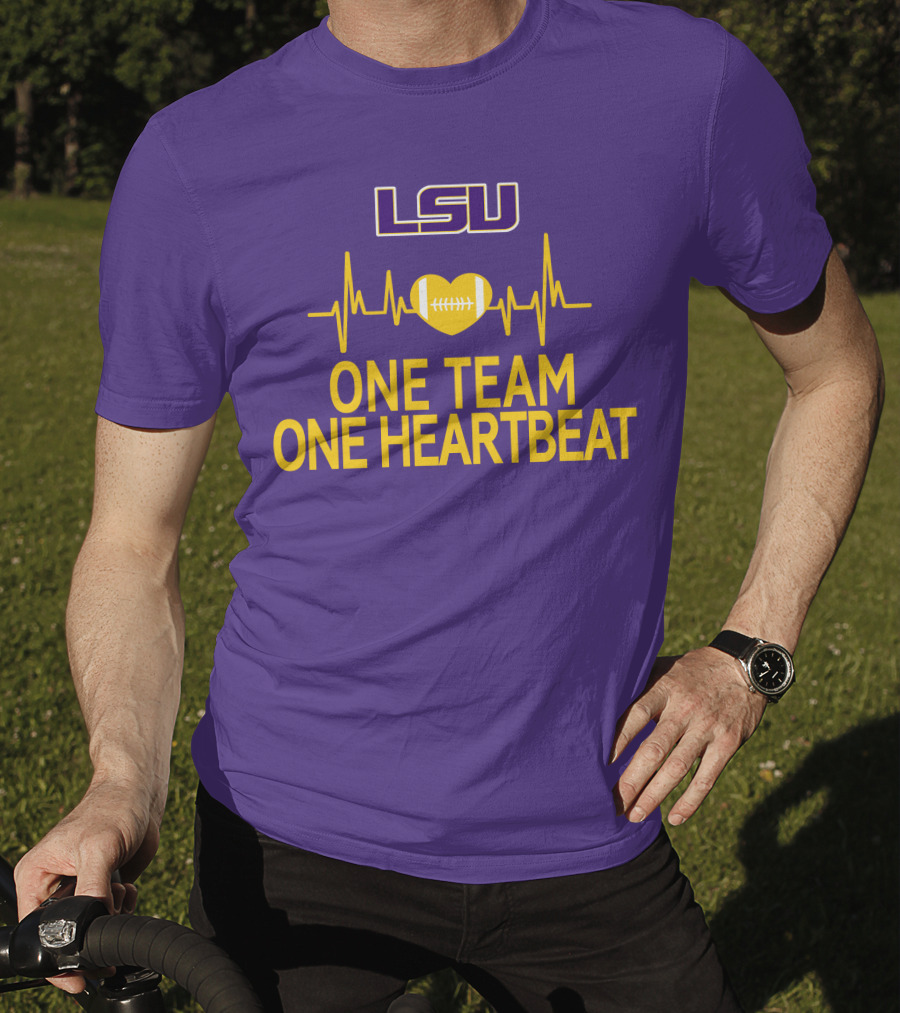 Lsu Tigers One Team One Heartbeat Football Heartbeat T-Shirt
