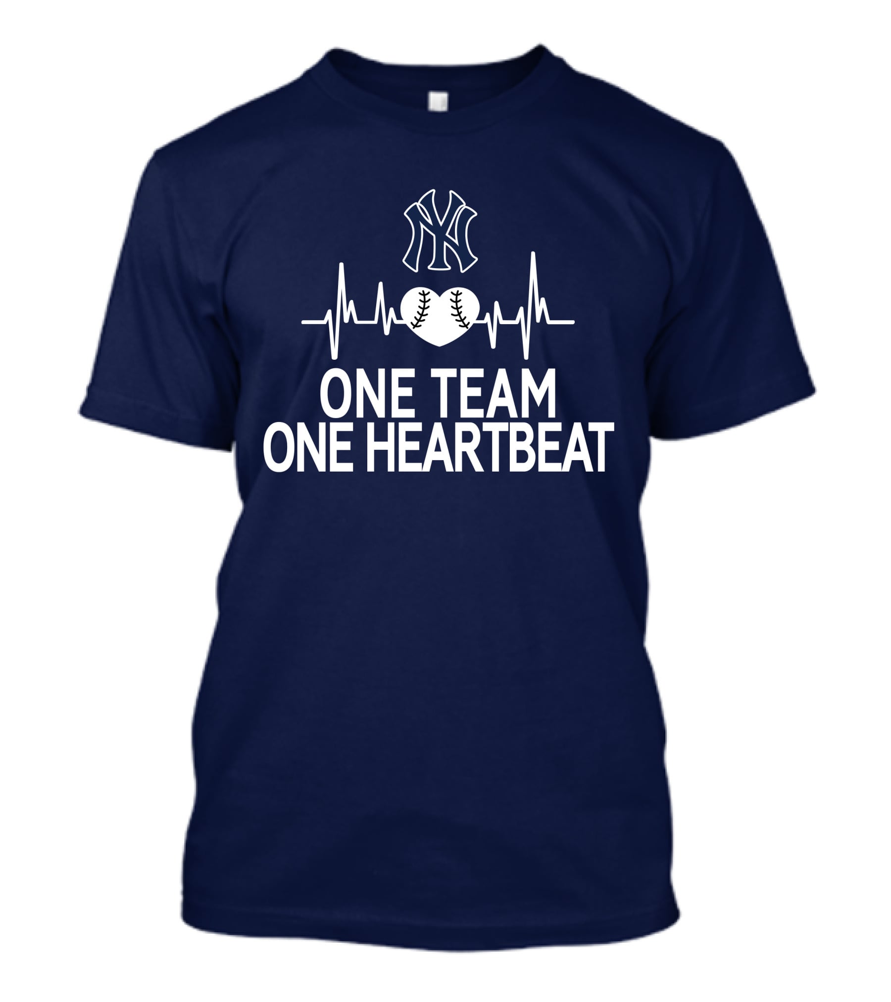 New York Yankees One Team One Heartbeat Baseball Heartbeat T-Shirt