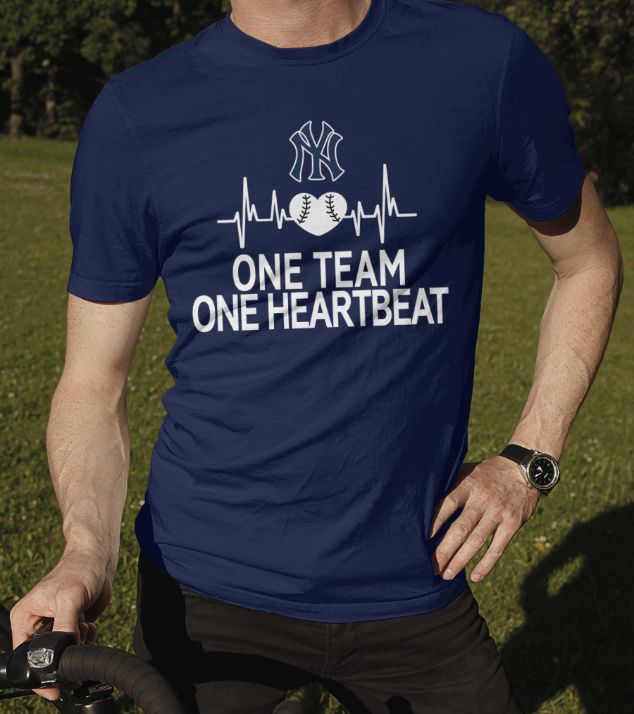 New York Yankees One Team One Heartbeat Baseball Heartbeat T-Shirt