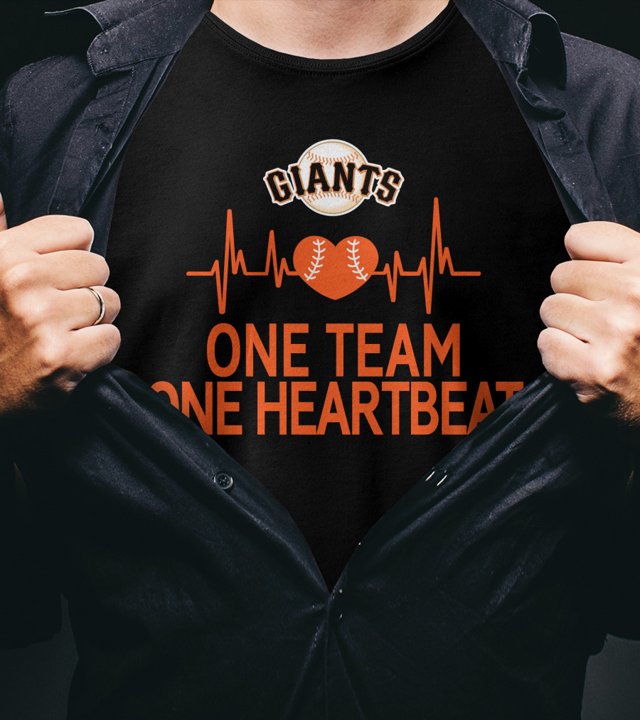 San Francisco Giants Baseball Heartbeat One Team One Heartbeat T-Shirt