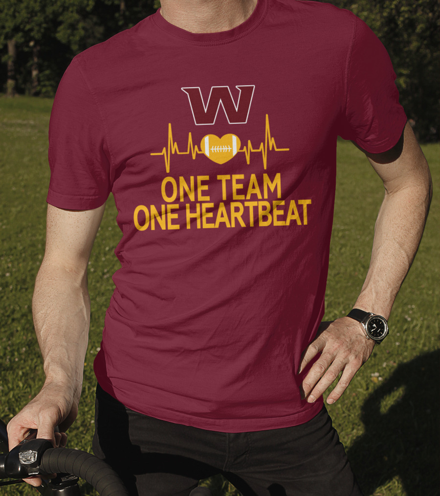 Washington Football Team W One Team One Heartbeat Football Heartbeat T-Shirt
