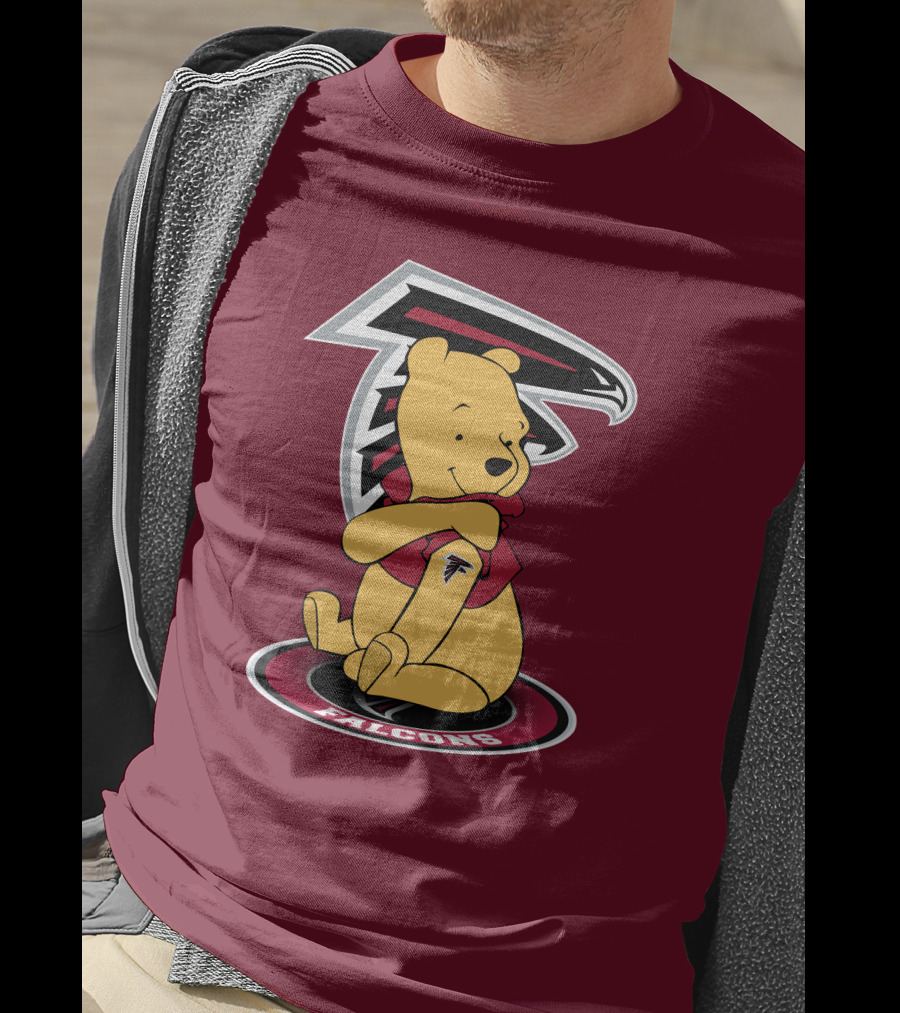Atlanta Falcons Winnie The Pooh Mascot Crossover T-Shirt