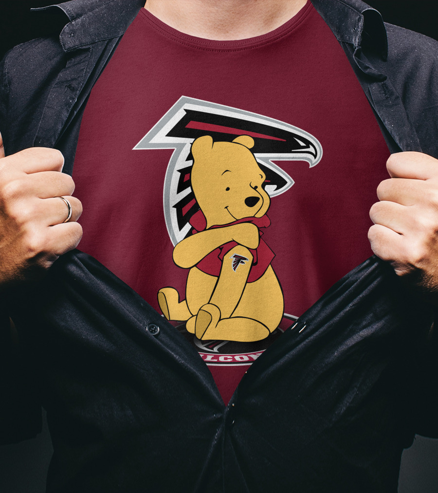 Atlanta Falcons Winnie The Pooh Mascot Crossover T-Shirt