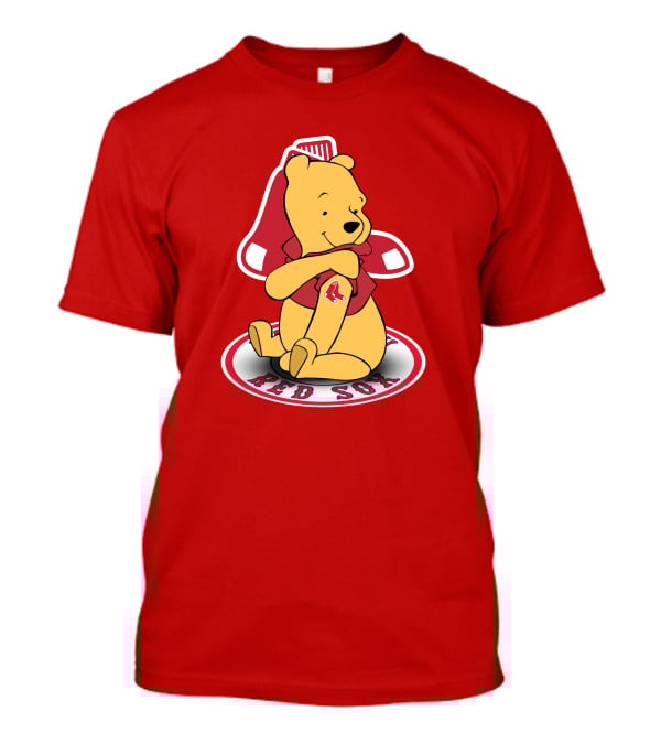Boston Red Sox Winnie The Pooh Hugging Baseball T-Shirt