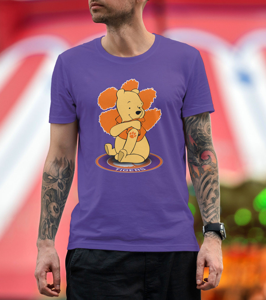 Clemson Tigers Winnie the Pooh Paw Prints T-Shirt
