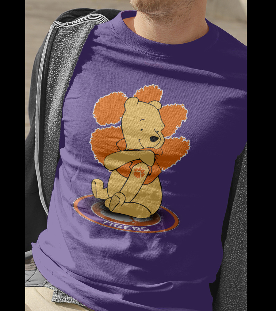 Clemson Tigers Winnie The Pooh Paw Prints T-Shirt