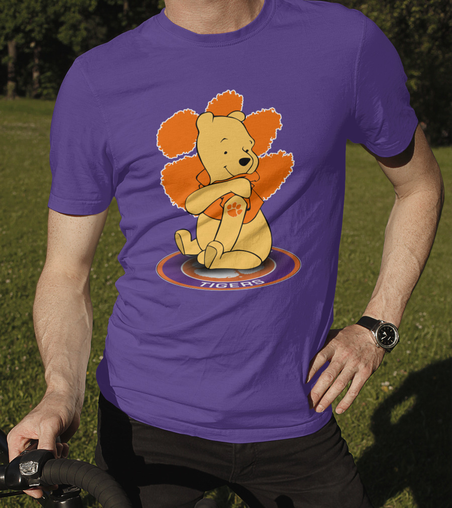 Clemson Tigers Winnie The Pooh Paw Prints T-Shirt