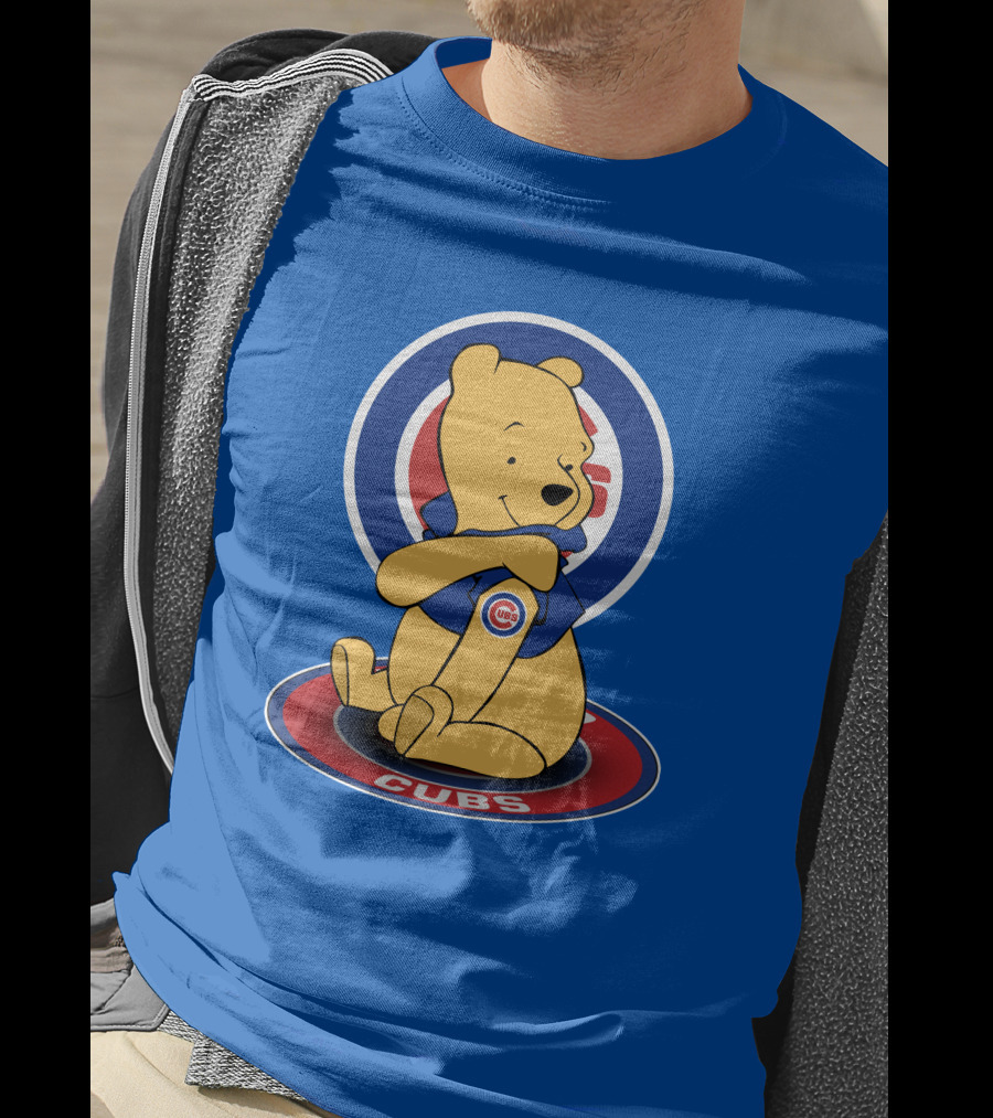 Chicago Cubs Pooh Bear Crossover Logo T-Shirt