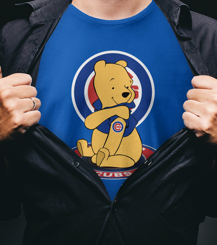 Chicago Cubs Pooh Bear Crossover Logo T-Shirt