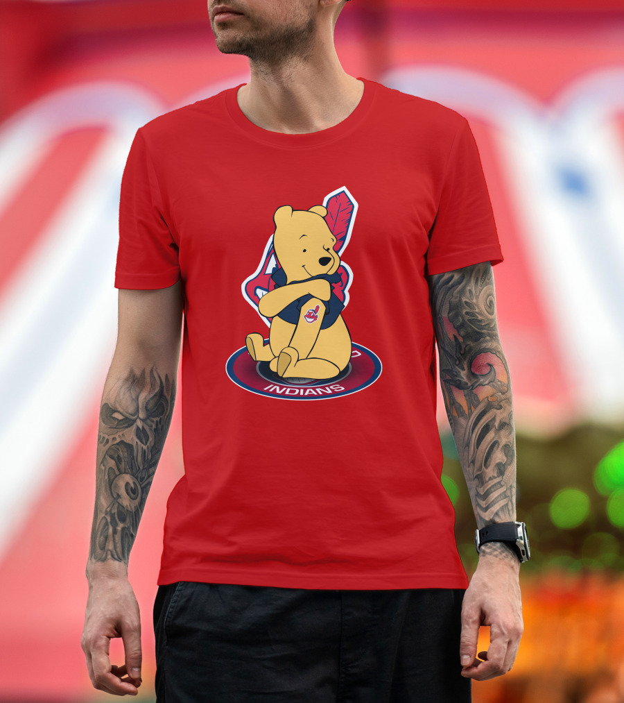 Winnie the Pooh Cleveland Indians Baseball Team Crossover T-Shirt