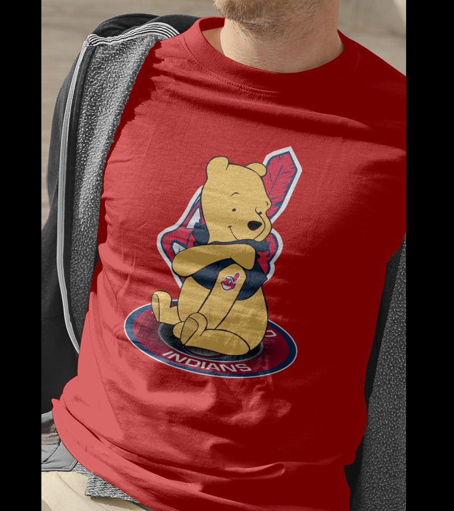 Winnie The Pooh Cleveland Indians Baseball Team Crossover T-Shirt