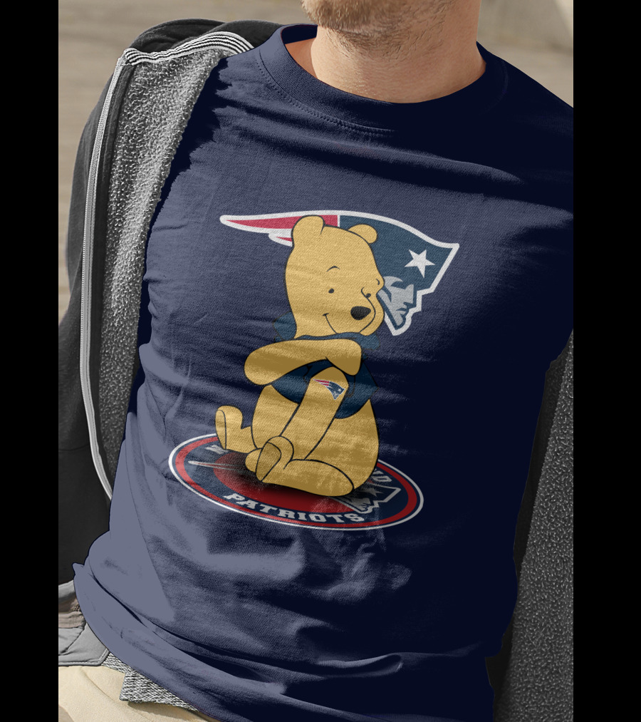 New England Patriots Winnie The Pooh Logo With Patriots Emblem T-Shirt