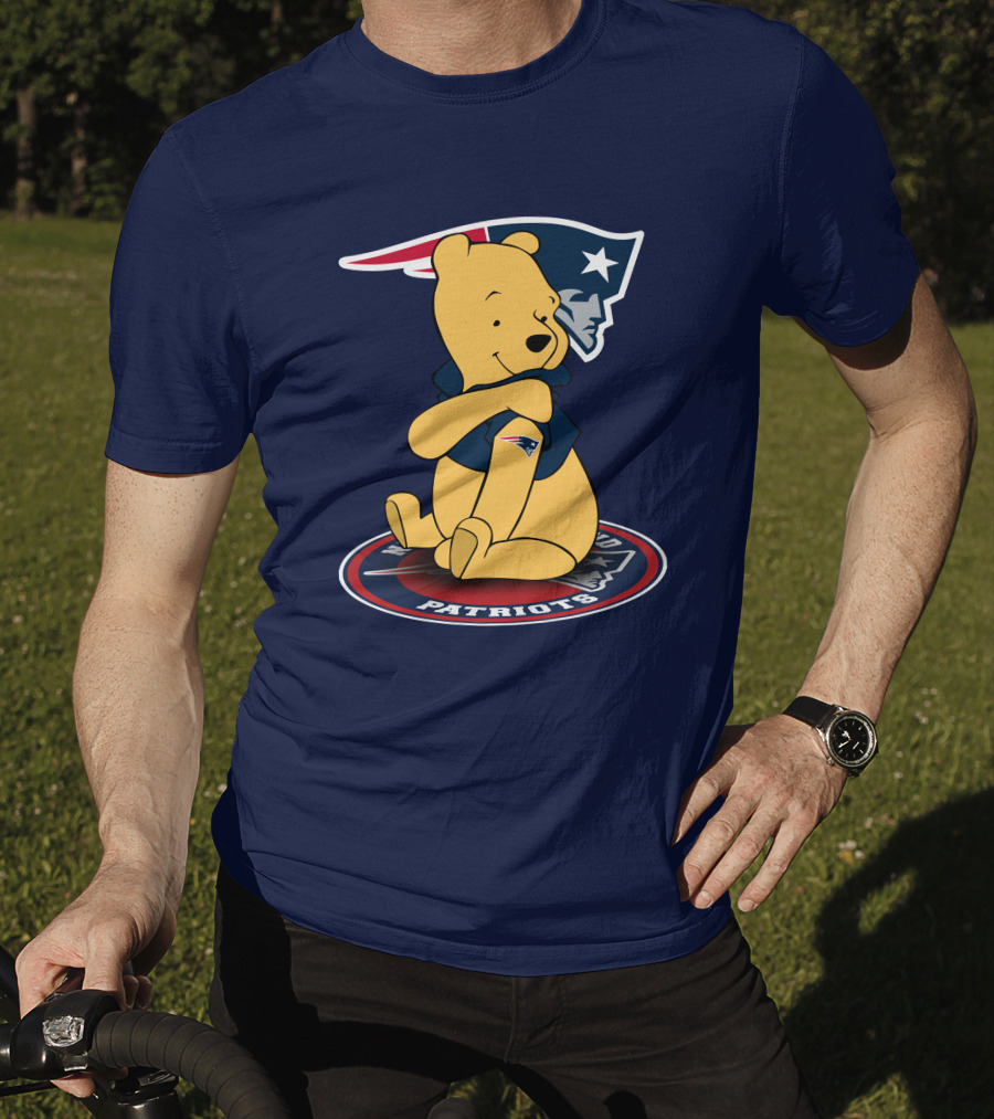 New England Patriots Winnie The Pooh Logo With Patriots Emblem T-Shirt