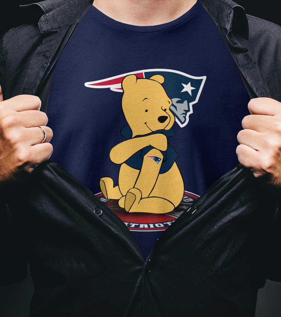 New England Patriots Winnie The Pooh Logo With Patriots Emblem T-Shirt