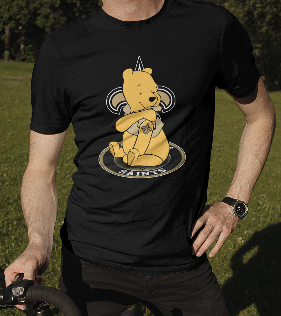 New Orleans Saints Winnie The Pooh Fan Logo Fusion T-Shirt