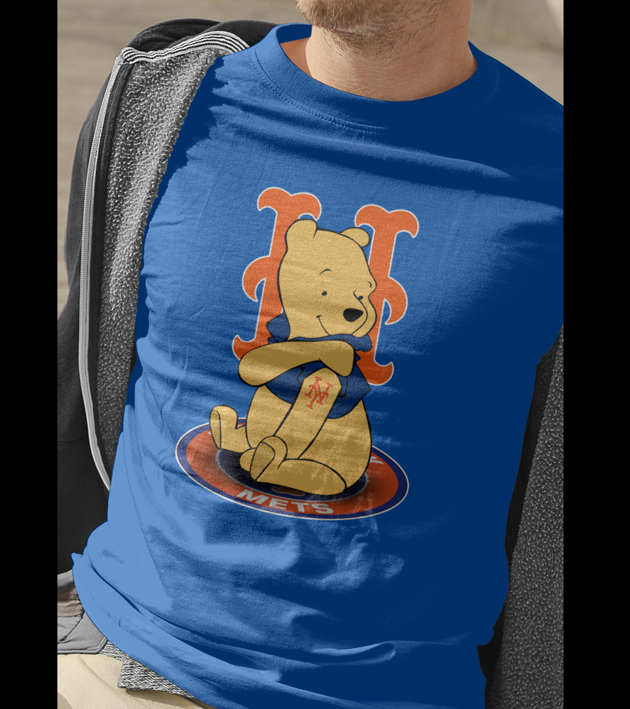 New York Mets Winnie The Pooh MLB Character Crossover T-Shirt