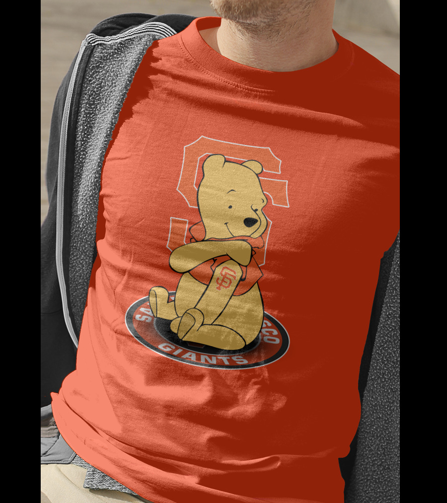 San Francisco Giants Winnie The Pooh Sitting With SF T-Shirt