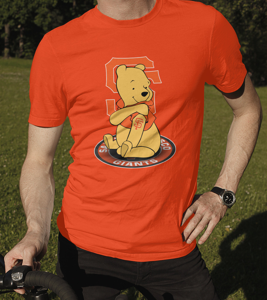 San Francisco Giants Winnie The Pooh Sitting With SF T-Shirt
