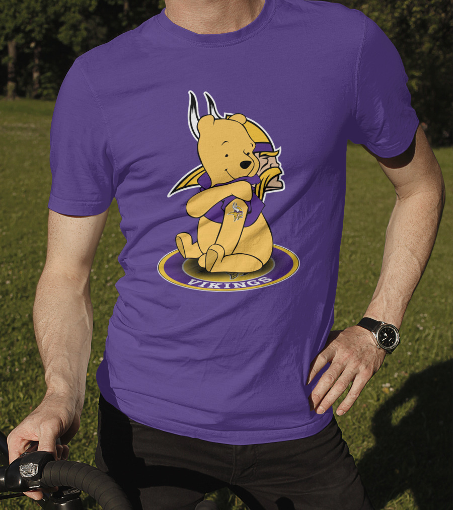 Winnie The Pooh Minnesota Vikings Crossover Fans T-Shirt