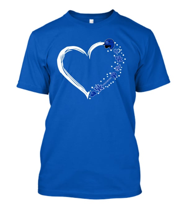 Heart-Shaped Kentucky Wildcats #1 Fan Symbol With UK Logos And Sports Icons T-Shirt