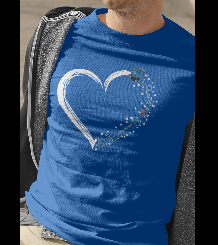 Los Angeles Dodgers Heart LA Dodgers Fan Baseball Symbols T-Shirt